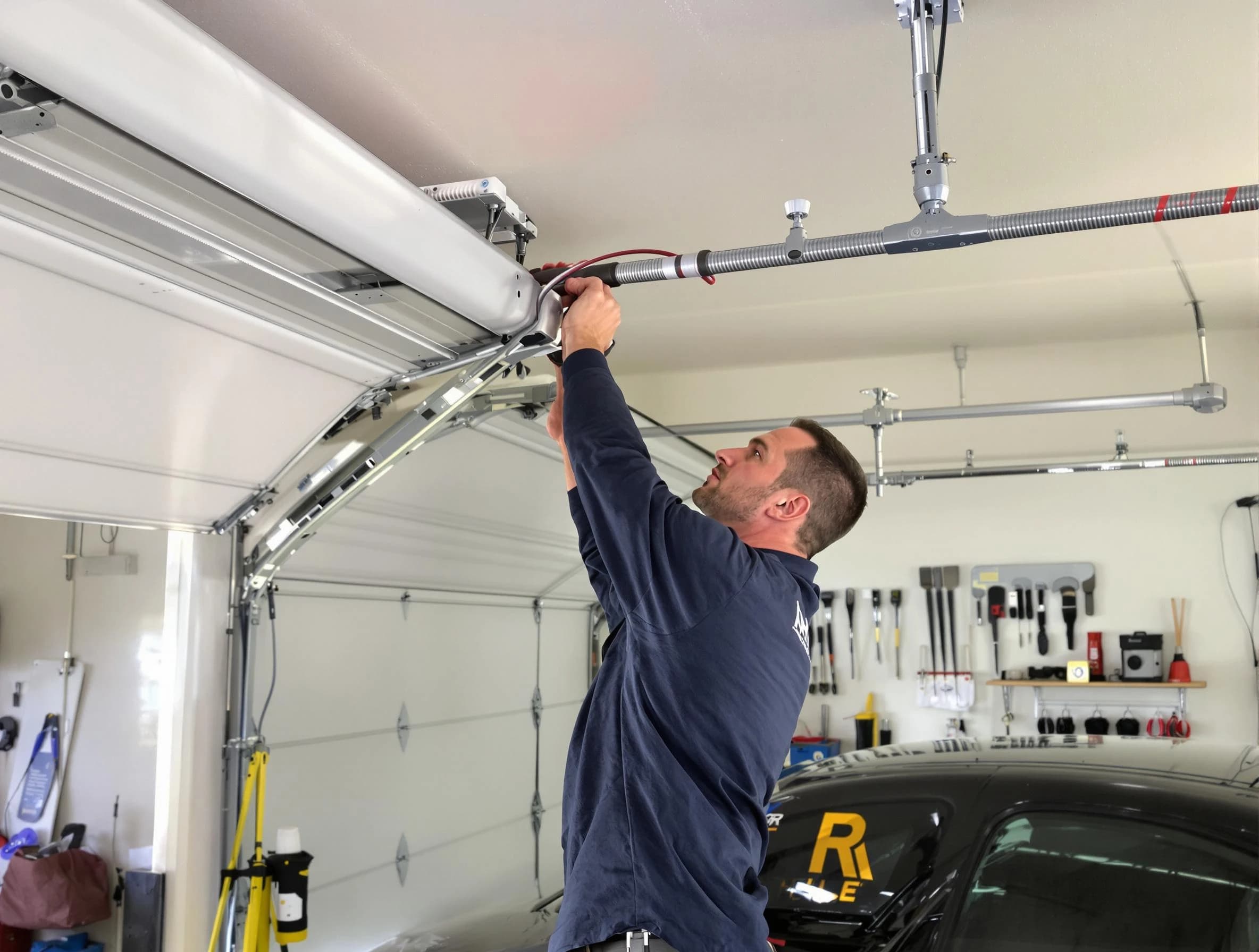North Bergen Garage Door Repair technician performing garage door cable repair in North Bergen