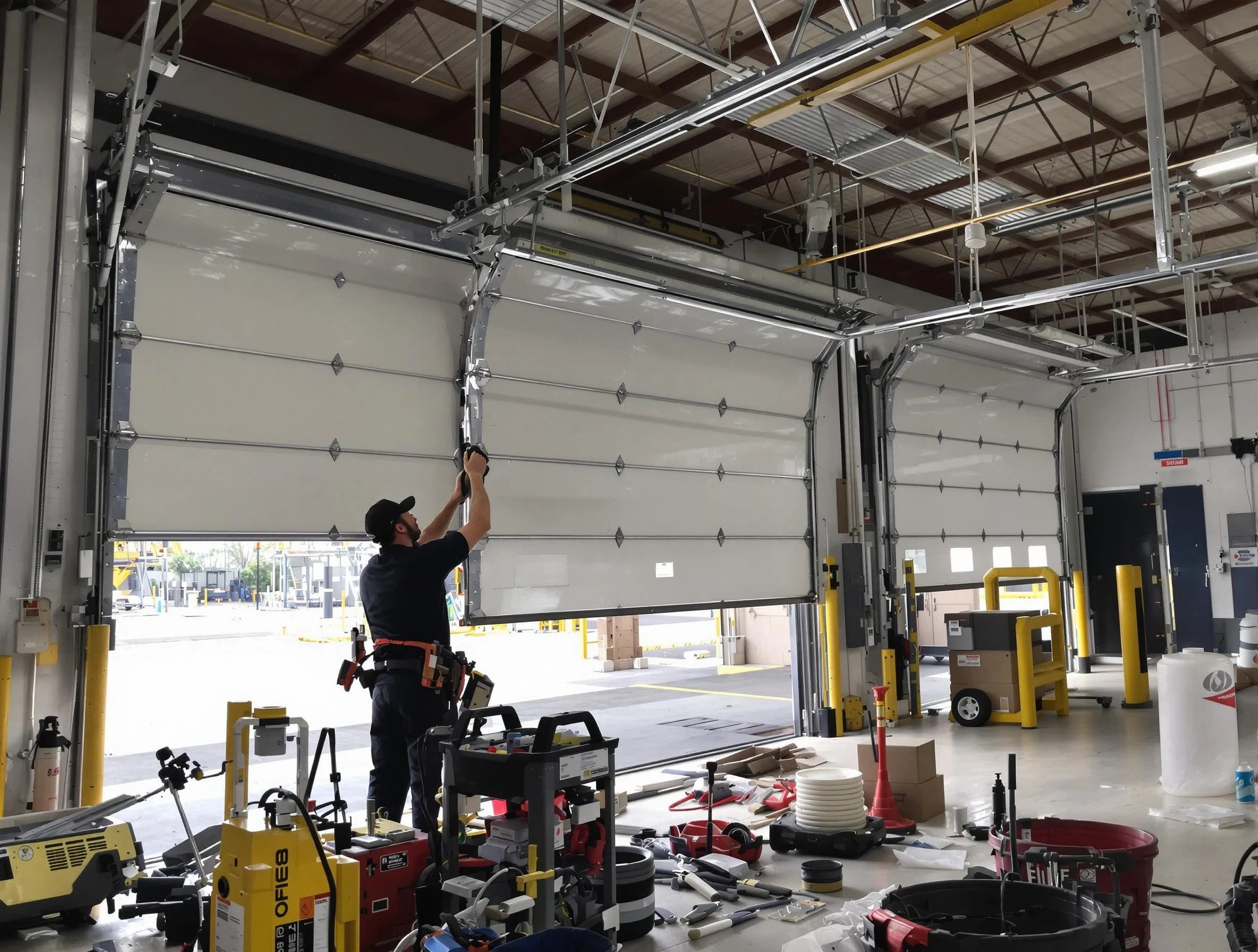 North Bergen Garage Door Repair technician performing commercial garage door repair in North Bergen