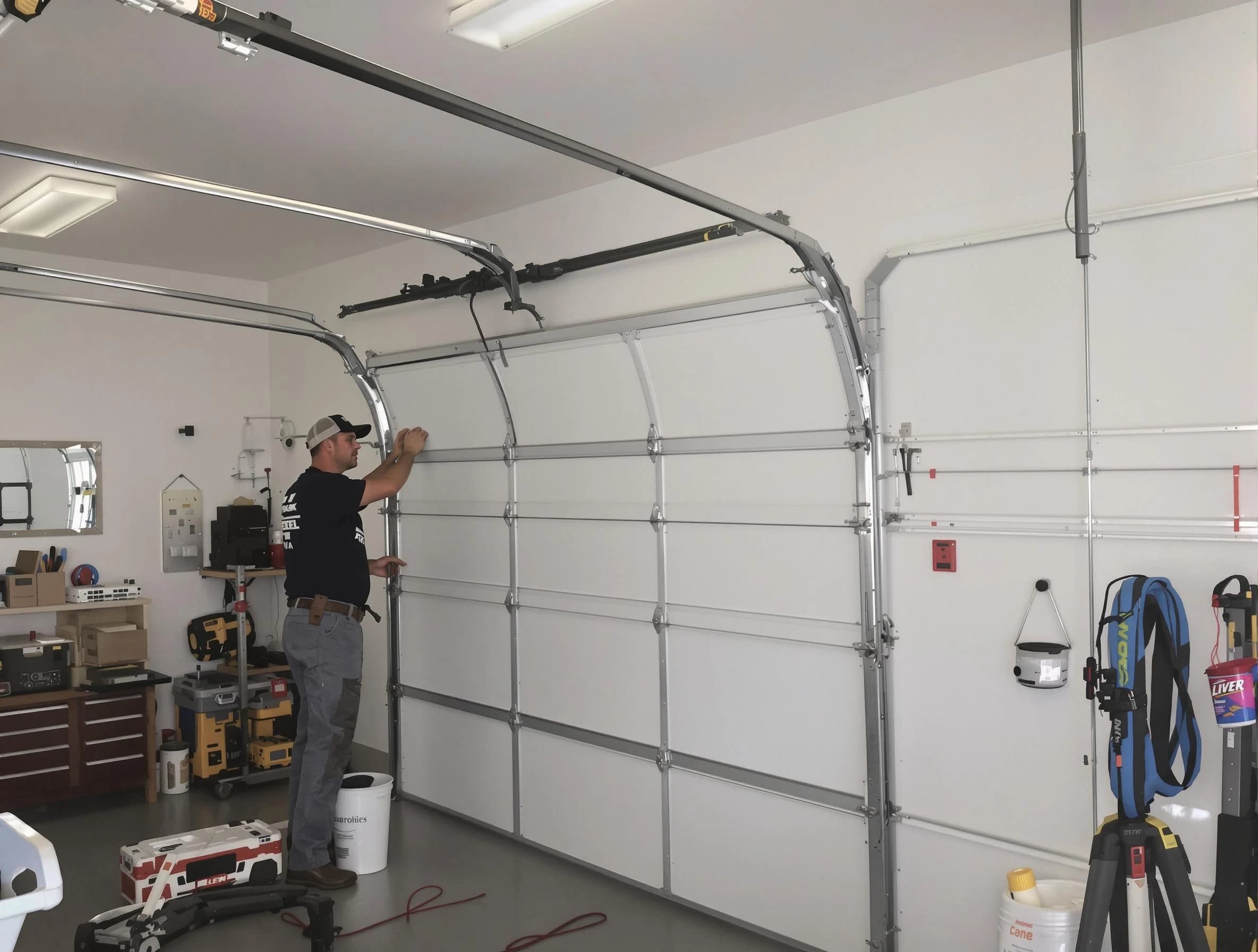 North Bergen Garage Door Repair team installing new garage door in North Bergen