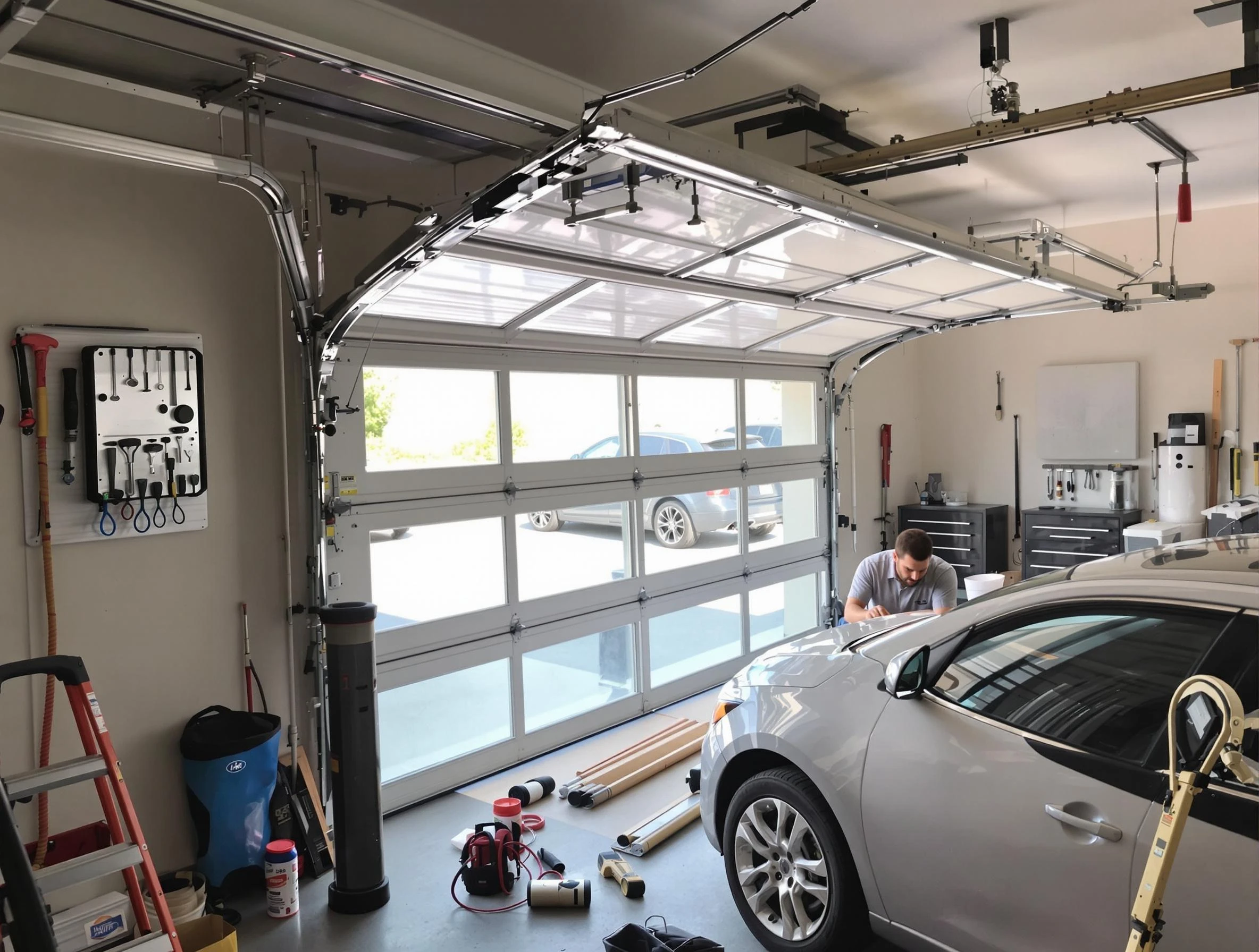 Garage door noise reduction service by North Bergen Garage Door Repair in North Bergen